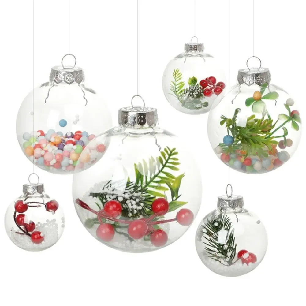 4 DIY Christmas Wedding Crafters Party  Ornaments Clear Fillable Paintable 60mm